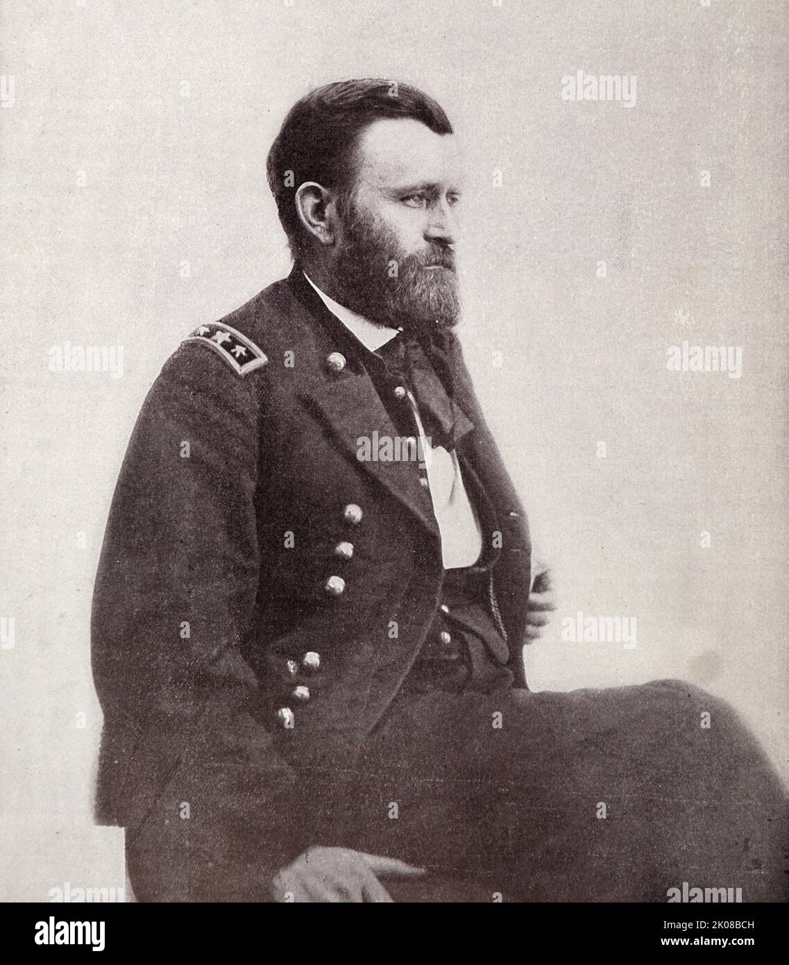 Ulysses S. Grant (geb. Hiram Ulysses Grant; 27. April 1822 - 23. Juli 1885) war ein amerikanischer Militäroffizier und Politiker, der von 1869 bis 1877 als Präsident der Vereinigten Staaten von 18. diente Stockfoto