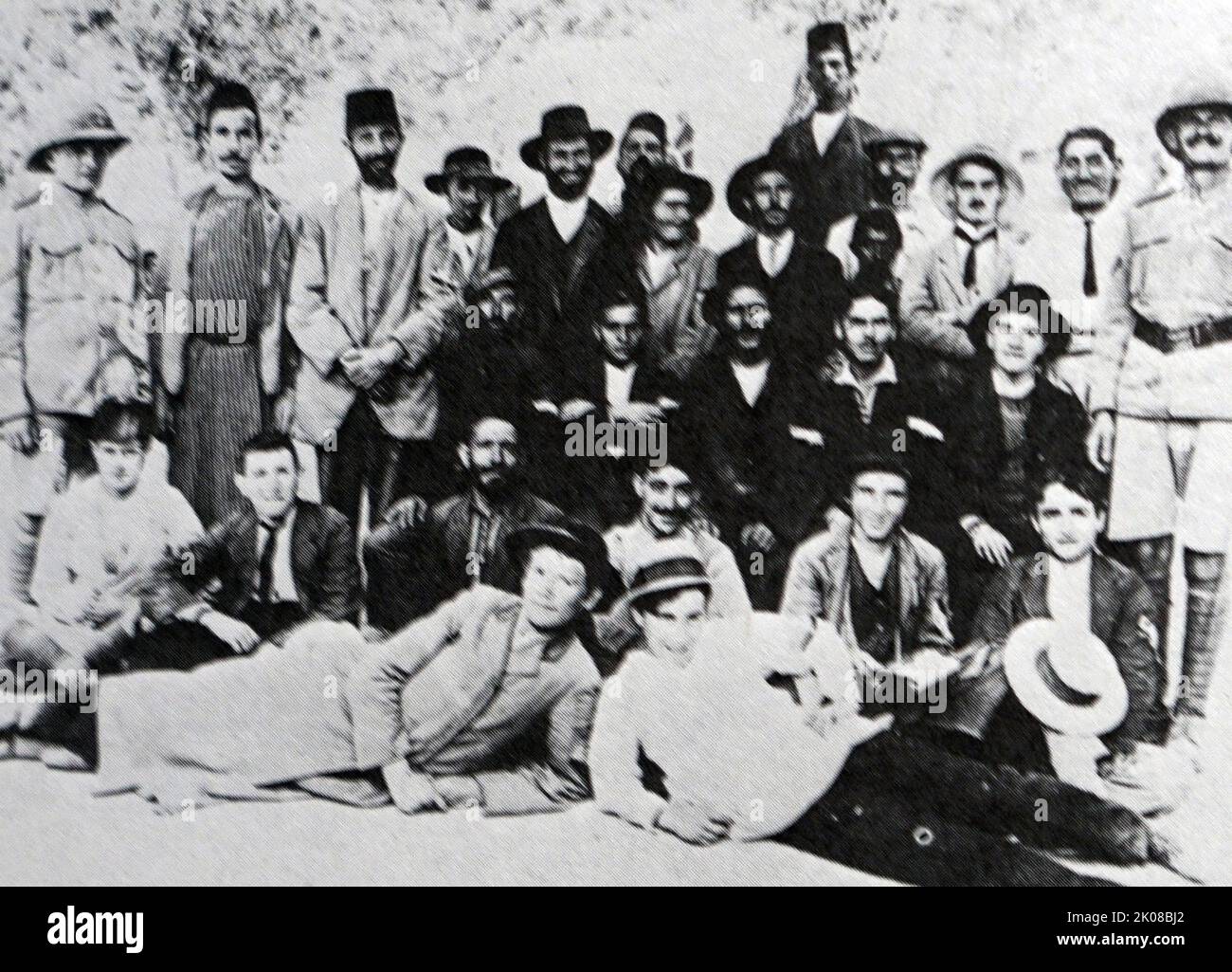 Rekruten für die Jüdische Legion in Palästina. Die jüdische Legion (1917-1921) ist ein inoffizieller Name, der sich auf fünf Bataillone jüdischer Freiwilliger bezieht, die 38. bis 42. (Dienst-)Bataillone der Royal Fusiliers in der britischen Armee, die während des Ersten Weltkriegs zum Kampf gegen das Osmanische Reich erhoben wurden Stockfoto