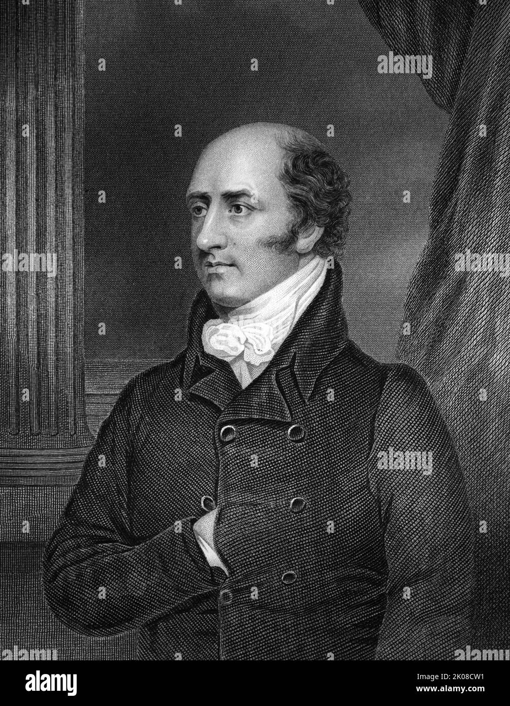 George Canning FRS (11. April 1770 - 8. August 1827) war ein britischer Tory-Staatsmann. Er bekleidete verschiedene hochrangige Kabinettspositionen unter zahlreichen Premierministern, darunter zwei wichtige Amtszeiten als Außenminister, und wurde schließlich in den letzten 118 Tagen seines Lebens, von April bis August 1827, Premierminister des Vereinigten Königreichs Stockfoto