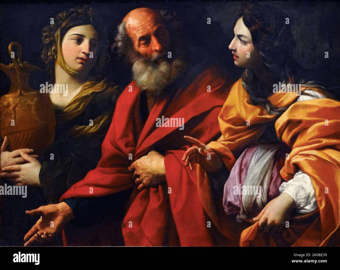 Lot und seine Töchter verlassen Sodom, c1615-16, Gemälde von Guido Reni (4. November 1575 - 18. August 1642) war ein italienischer Maler der Barockzeit Stockfoto