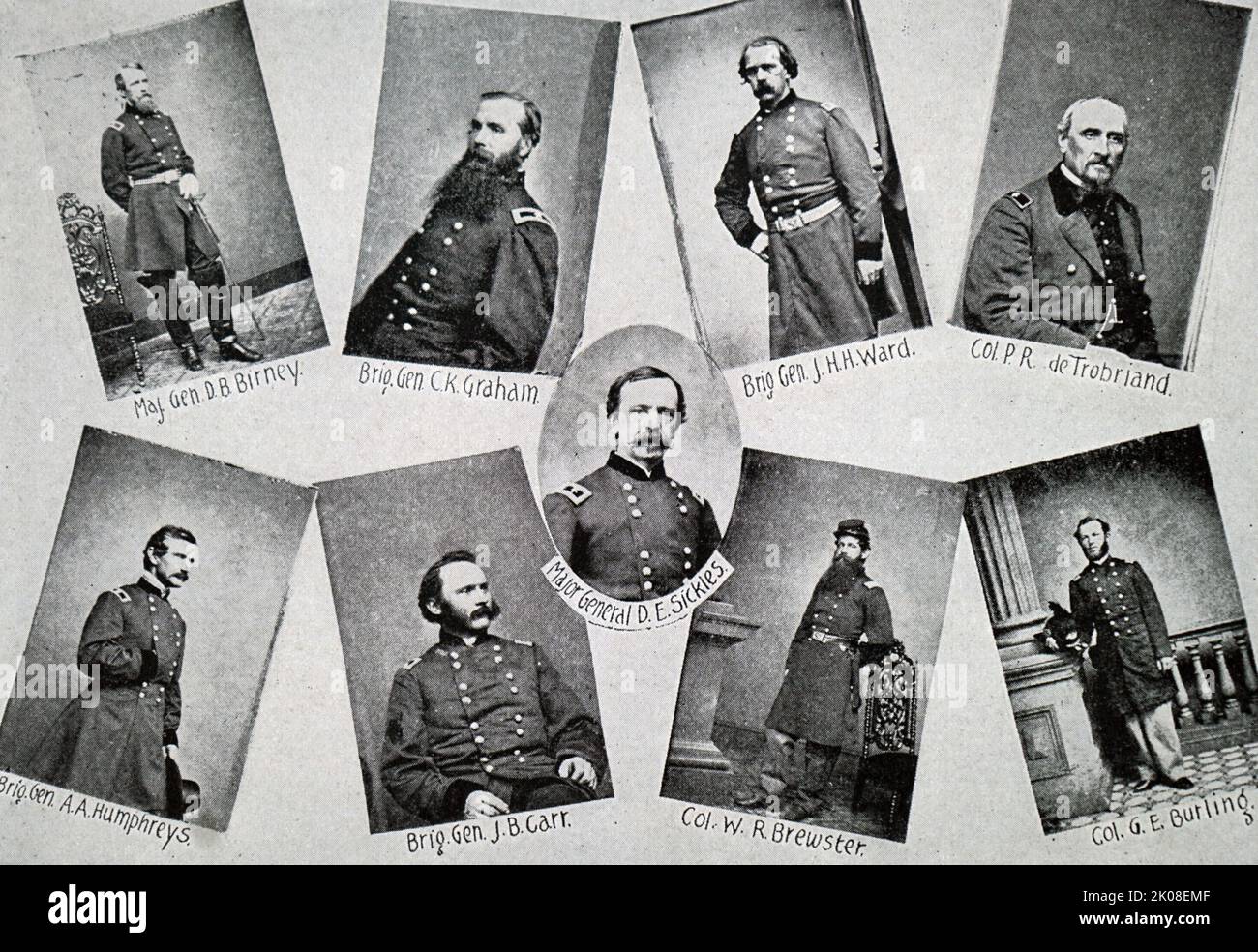 Kommandierende Generäle des Dritten Armeekorps, Gettysburg Stockfoto
