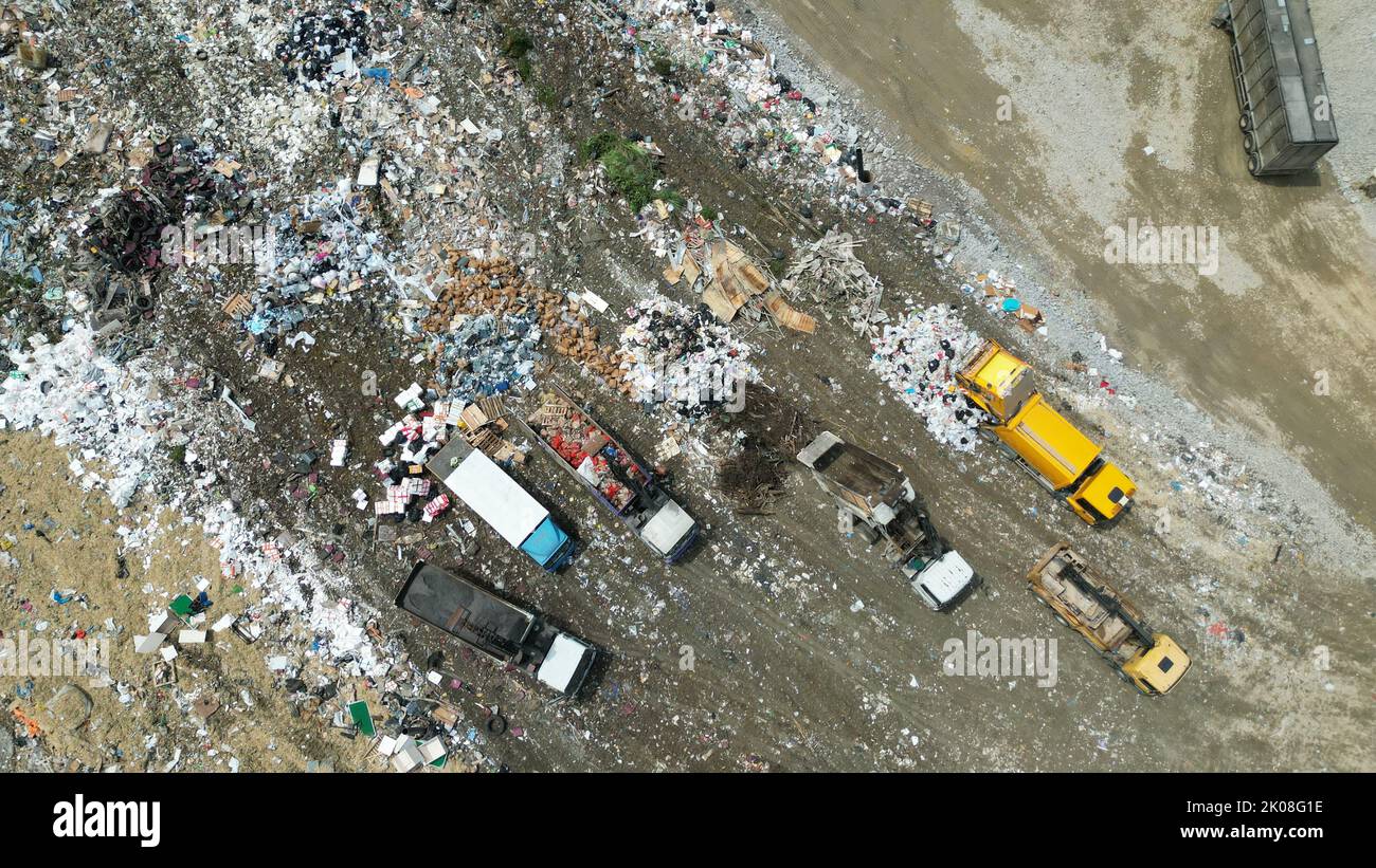 Gesamtansicht der Deponie in Nordost-Neugebieten, Foto aus Ta Kwu Ling.02SEP22 SCMP / Felix Wong Stockfoto