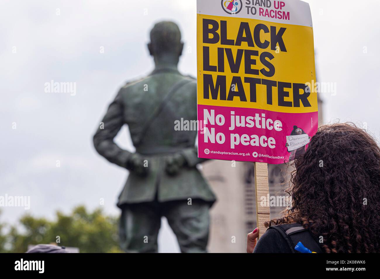 London, England, Großbritannien. 10. September 2022. Tausende von Black Lives Matter-Demonstranten protestieren im Zentrum von London und fordern Gerechtigkeit für den 24-jährigen schwarzen Mann Chris Kaba, der letzte Woche von der Polizei getötet wurde.Foto Horst A. Friedrichs Alamy Live News Stockfoto