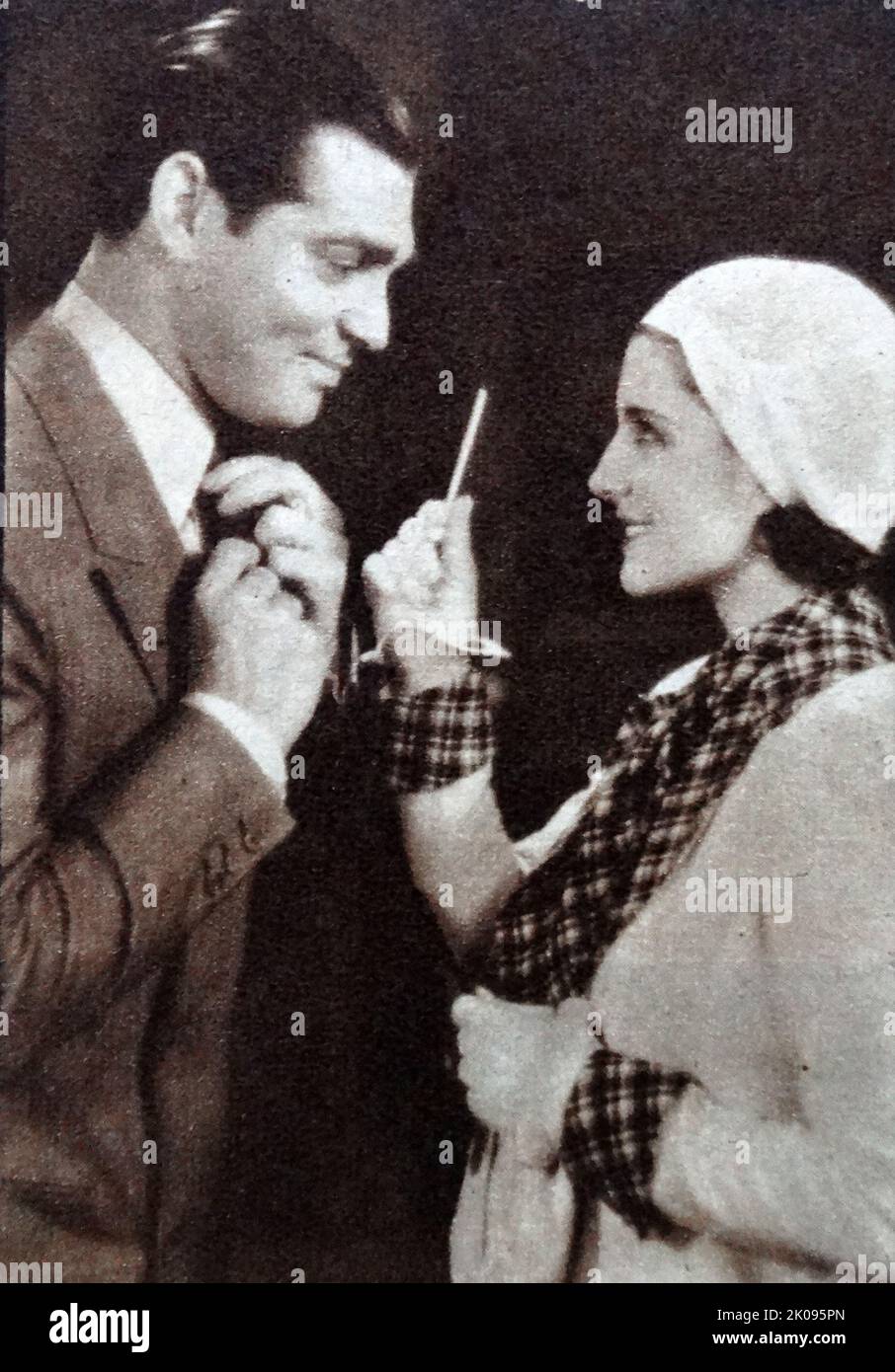 Schauspieler Clark Gable. William Clark Gable (1. Februar 1901 - 16. November 1960) war ein amerikanischer Filmschauspieler, der oft als "der König von Hollywood" bezeichnet wurde. Er hatte Rollen in mehr als 60 Filmen in verschiedenen Genres während einer Karriere, die 37 Jahre dauerte, drei Jahrzehnte davon war als führender Mann. Stockfoto