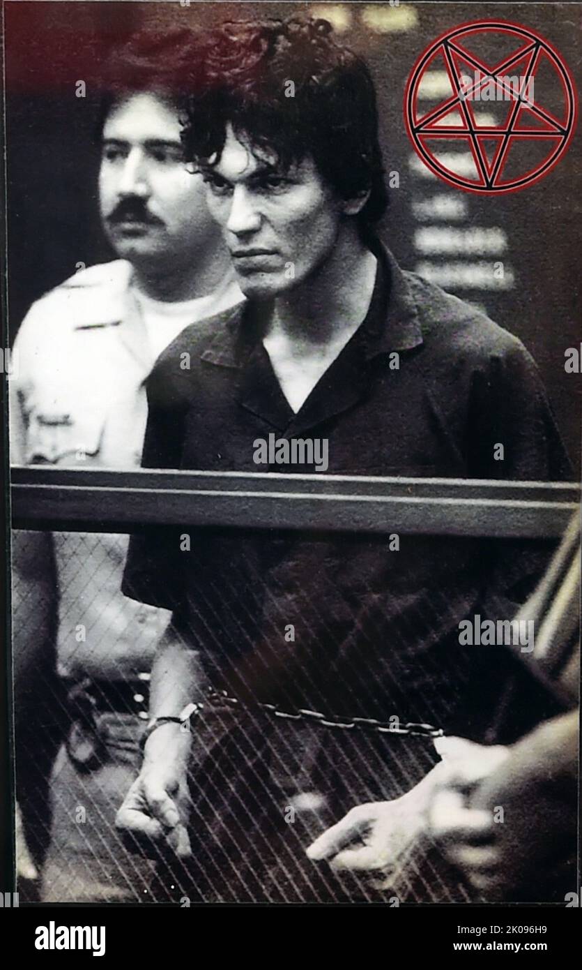 Ricardo 'Richard' Leyva Munoz Ramirez (1960 - 7. Juni 2013), genannt The Valley Intruder, als seine Angriffe zuerst im San Gabriel Valley und der Night Stalker geclustert wurden, war ein amerikanischer Serienmörder, Serienvergewaltiger, Entführer, Kindesmissbraucher und Einbrecher, Im Jahr 1989 verurteilt. Stockfoto