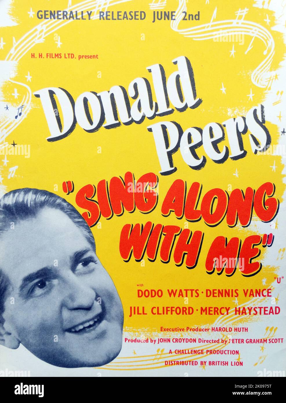 Donald Rhys Hubert Peers (10. Juli 1908 - 9. August 1973) war ein beliebter walisischer Sänger. Seine am besten in Erinnerung geratene Wiedergabe und sein Signature-Song war „in a Shady NOOK by a babbling Brook“. Stockfoto