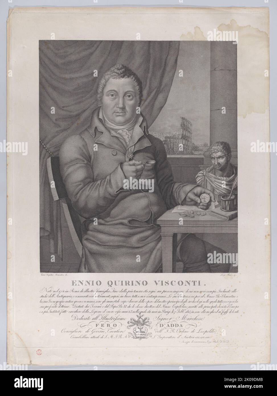 Porträt von Ennio Quirino Visconti, 1827. Stockfoto