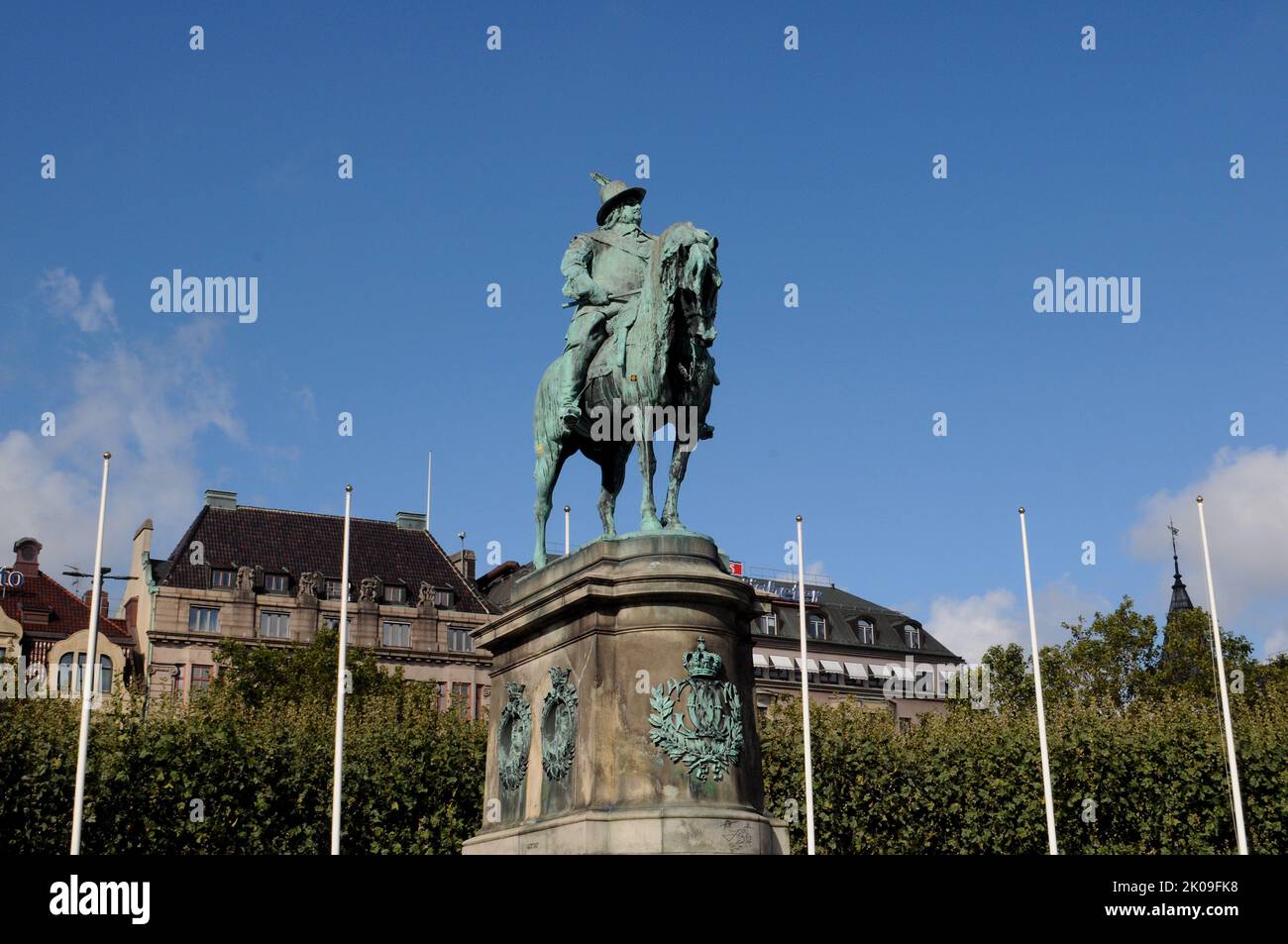 Malmö /Schweden/10 September 2022/Schwedischer König Karl X Gustav Statue in der südlichen Stadt Malmo Skaane in Schweden. (Foto..Francis Joseph Dean/Dean Picturs. Stockfoto