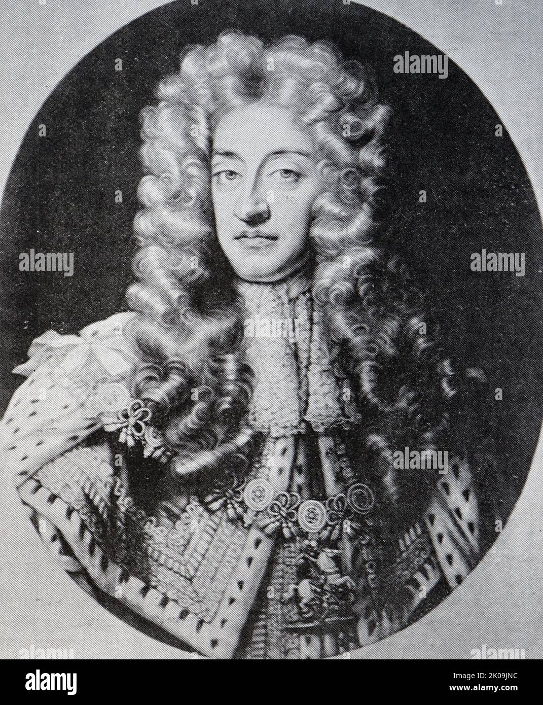 James II. Und VII. (14. Oktober 1633 - 16. September 1701) war König von England und König von Irland als James II., und König von Schottland als James VII. Nach dem Tod seines älteren Bruders, Karl II., am 6. Februar 1685. Er wurde in der glorreichen Revolution von 1688 abgesetzt. Er war der letzte katholische Monarch von England, Schottland und Irland. Seine Herrschaft wird heute vor allem wegen der Kämpfe um religiöse Toleranz in Erinnerung gerufen. Stockfoto