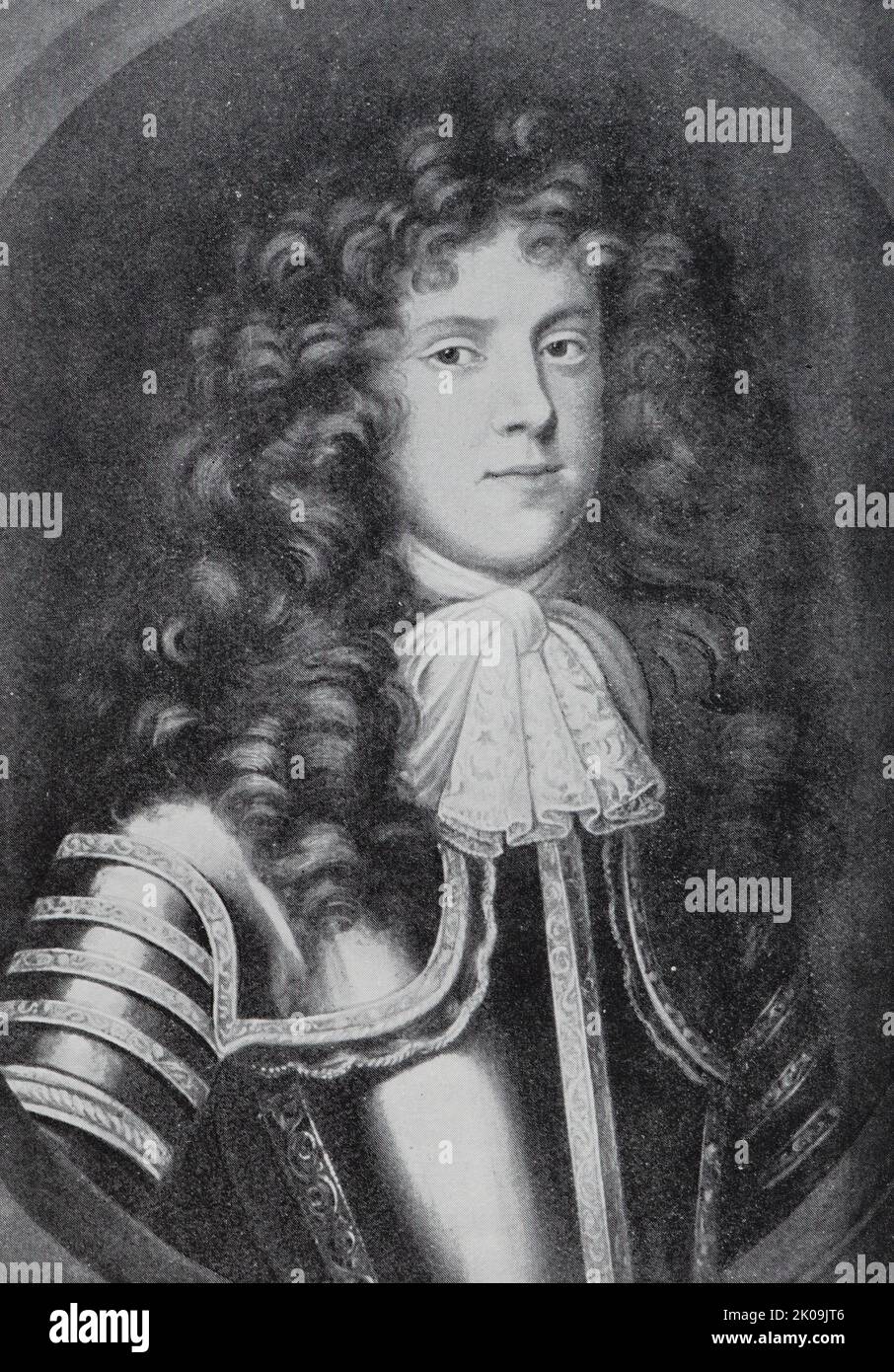 Admiral der Flotte George Legge, 1. Baron Dartmouth PC (c. 1647 - 1691) war ein englischer Marinekommandeur, der sowohl Charles II. Als auch James II. Hervorragende Dienste vermittelte Stockfoto