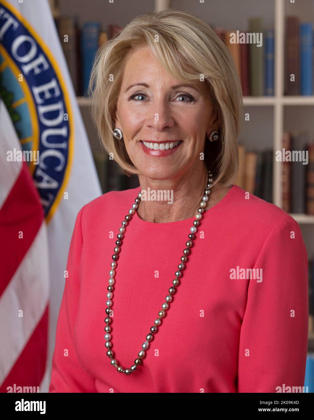 Elisabeth DeVos (geboren am 8. Januar 1958) ehemalige US-Regierungsbeamtin, die von 2017 bis 2021 als US-Bildungsministerin von 11. fungierte. Stockfoto