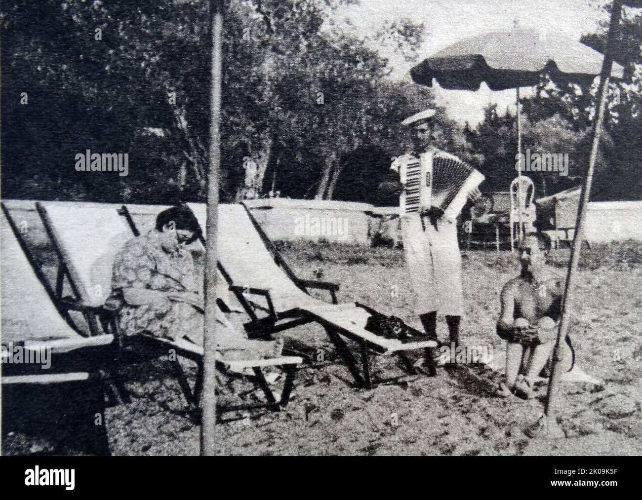 Seefahrer am Strand von Milocer, in der Nähe von Cattaro an der Adriaküste. Stockfoto