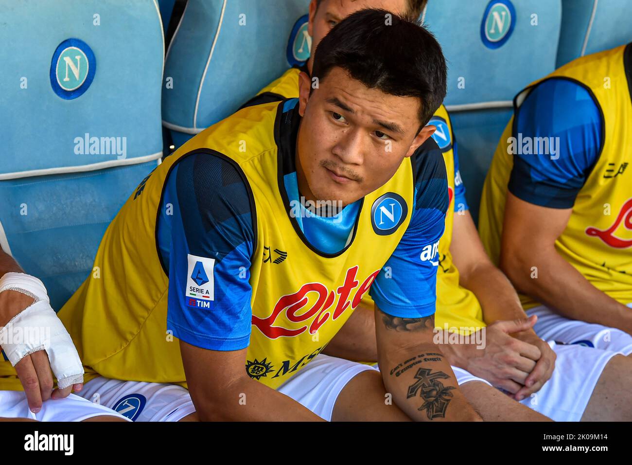 NEAPEL, ITALIEN - 10. SEPTEMBER: Min-Jae Kim von Napoli vor der italienischen Serie Ein Spiel zwischen Napoli und Spezia im Stadio Diego Armando Maradona am 10. September 2022 in Neapel, Italien (Foto: Ciro Santangelo/Orange Picles) Stockfoto