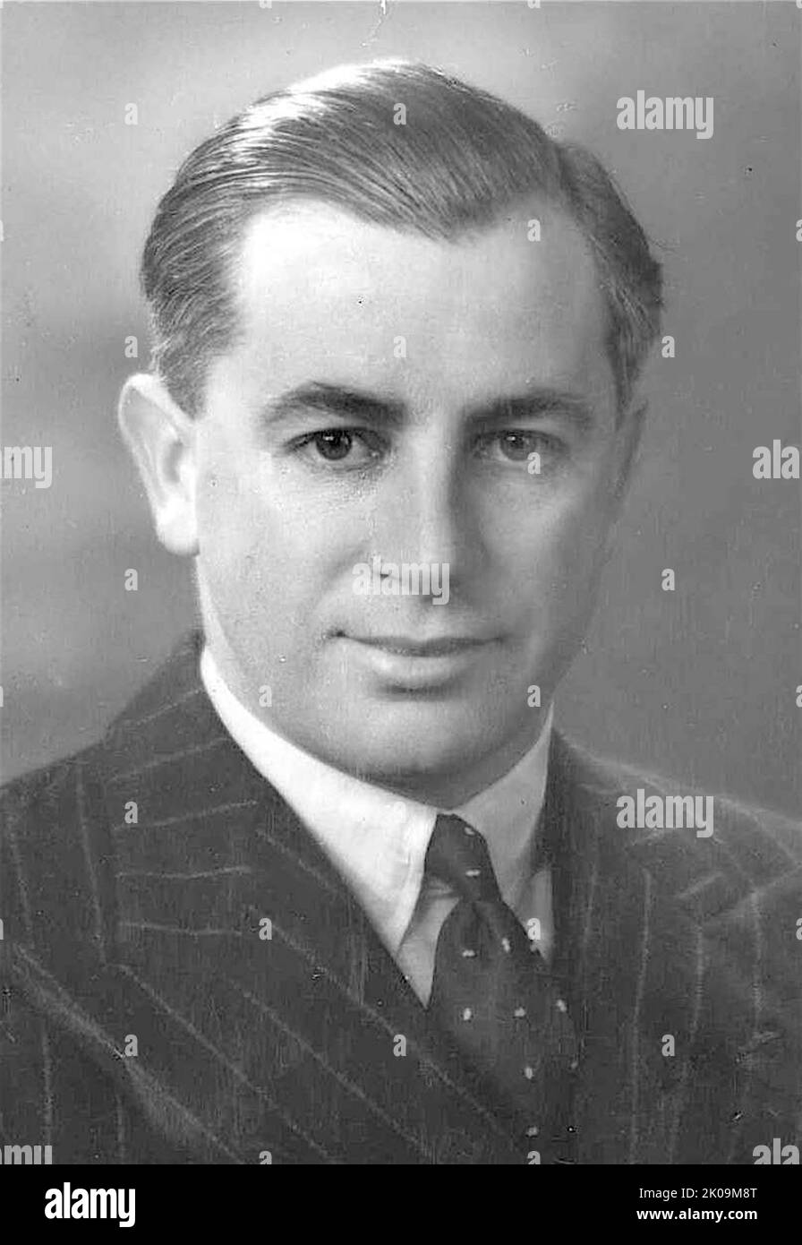 Harold Edward holt (5. August 1908 - 17. Dezember 1967) war ein australischer Politiker, der von 1966 bis zu seinem Verschwinden im Jahr 1967 als Premierminister von Australien 17. diente. Er hatte sein Amt als Vorsitzender der Liberalen Partei Australiens inne. Stockfoto