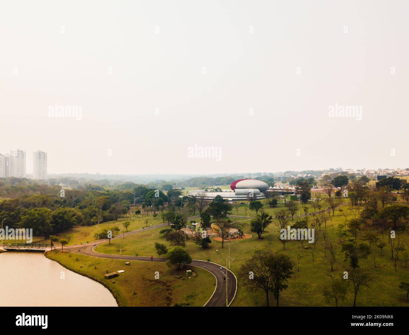 Luftaufnahme des Parque das Nações Indígenas und Bioparque Pantanal, in Campo Grande, in der Hauptstadt von Mato Grosso do Sul Stockfoto