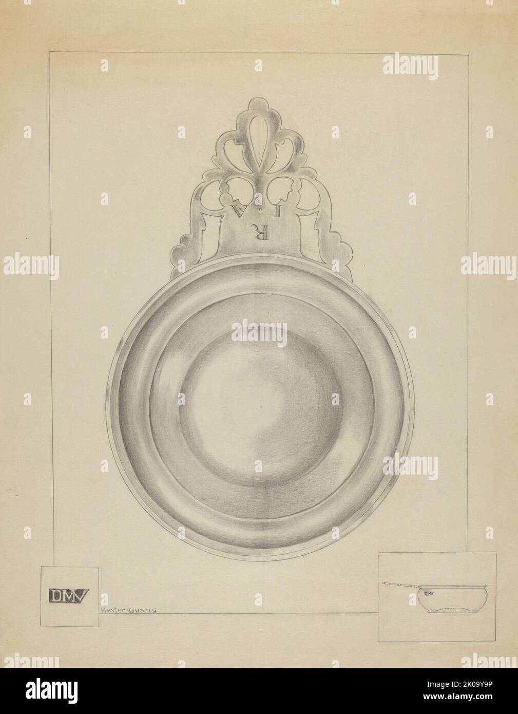 Silberner Porringer, c. 1936. Stockfoto