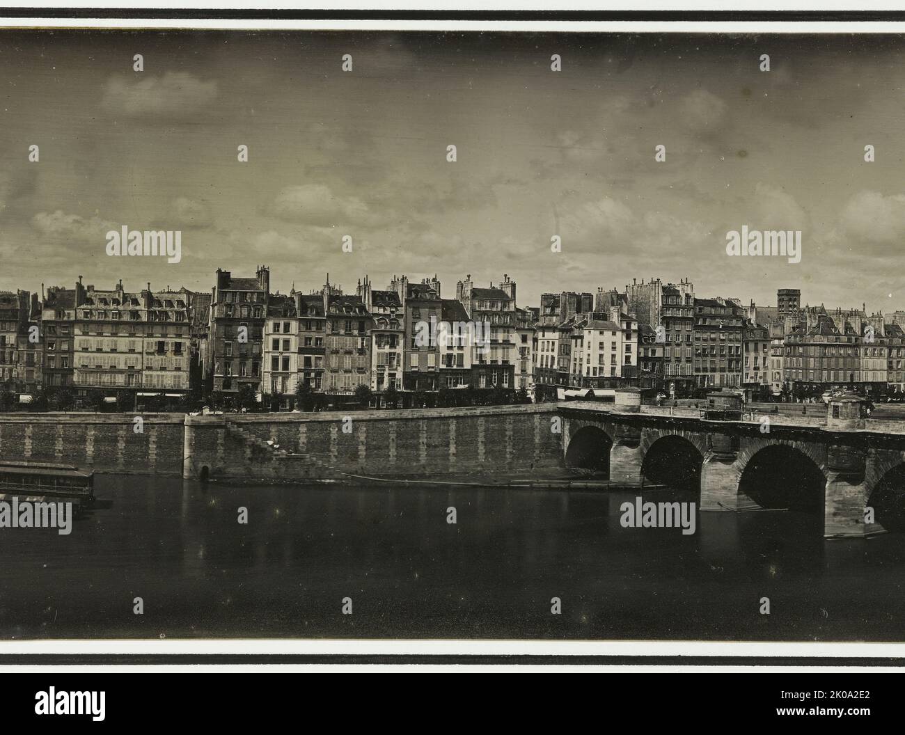 Panorama. Le Pont-Neuf, le Louvre et le quai de la M&#xe9;gisserie, 1er Arrondissement, Paris, zwischen 1845 und 1850. Stockfoto