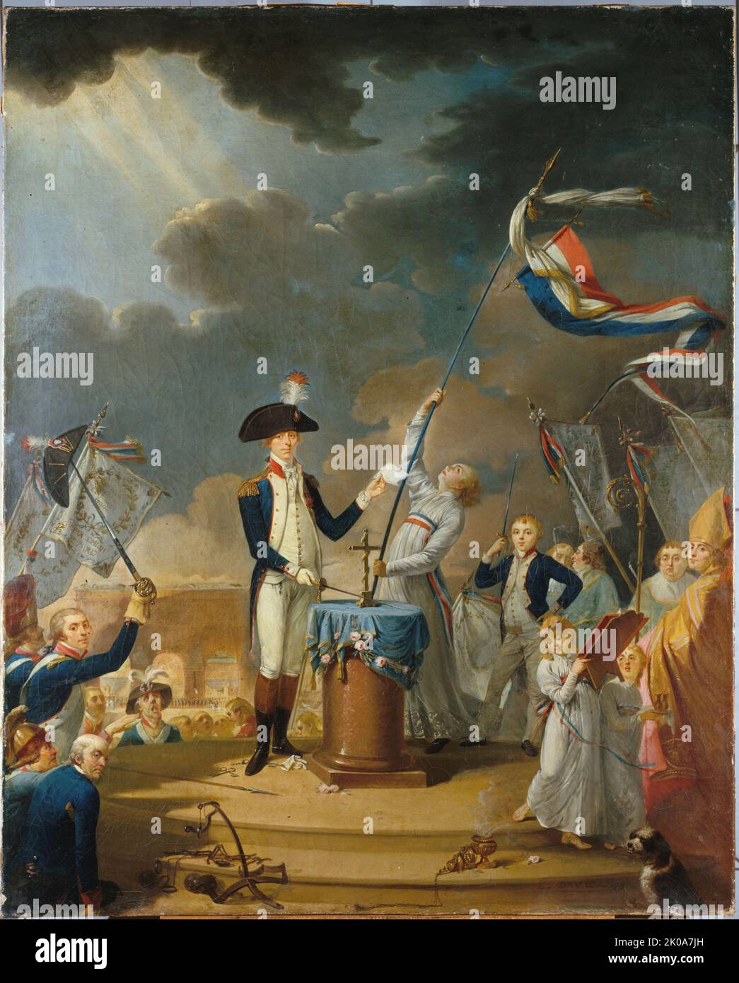 Der Eid von Lafayette, bei der Fete de la Federation, 14. Juli 1790, 1791. Stockfoto