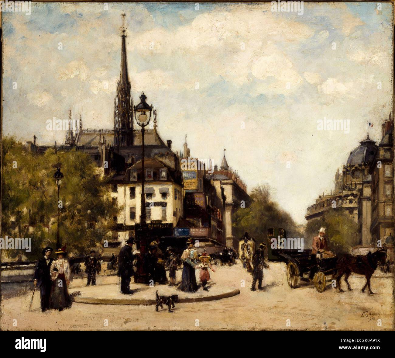 Blick auf den Boulevard du Palais und den Quai des Orfevres, 4. Arrondissement, im Jahr 1902. Stockfoto