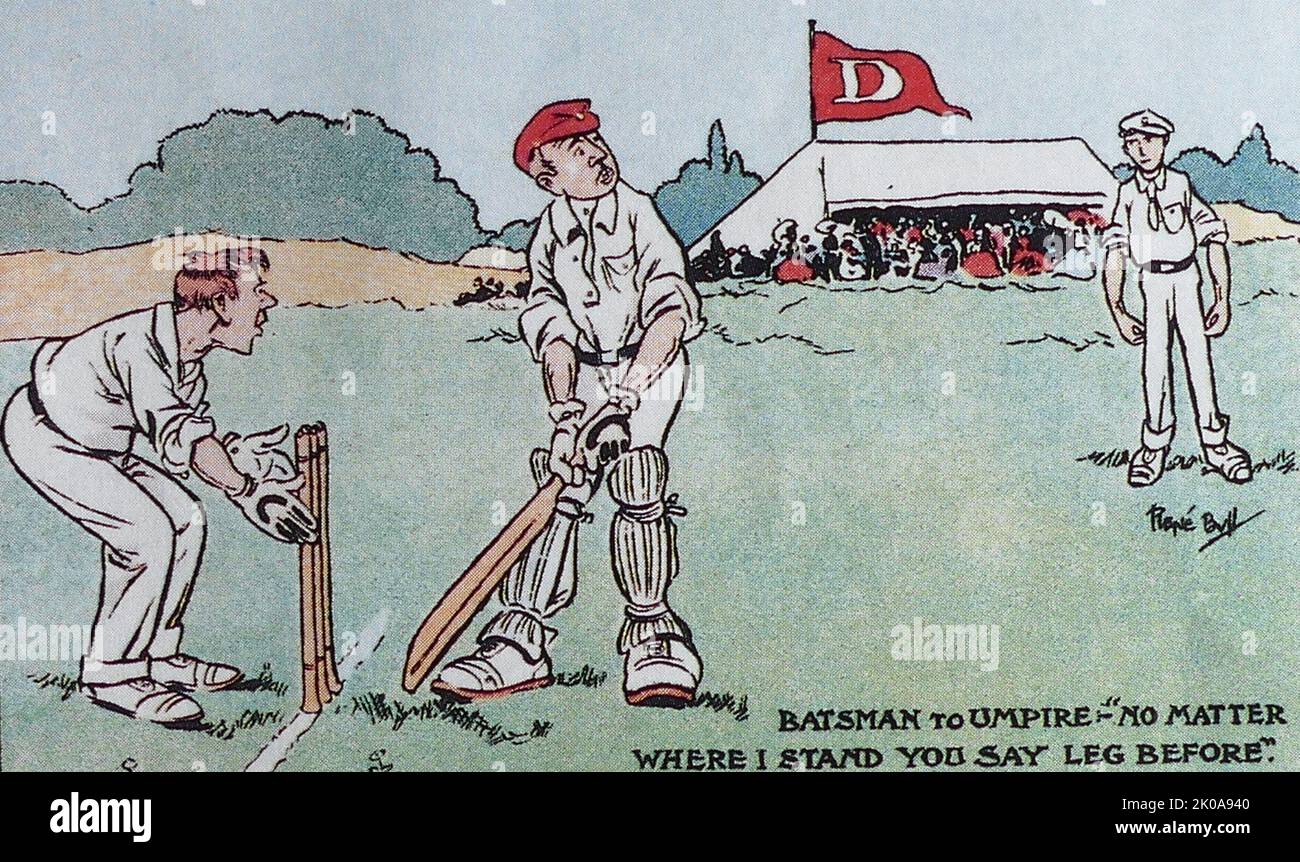 Cricket Cartoon, 1992. Stockfoto