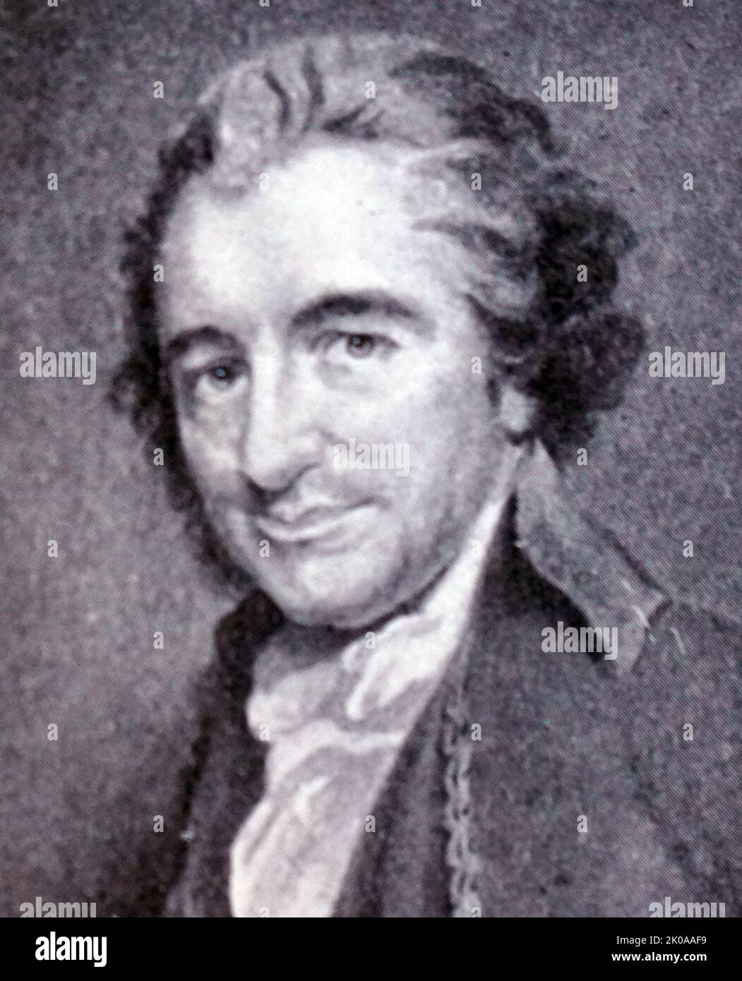 Thomas Paine (1736 - 1809) war ein in England geborener amerikanischer politischer Aktivist, Philosoph, Politiktheoretiker und Revolutionär. Er verfasste Common Sense (1776) und die amerikanische Krise (1776-1783), zwei der einflussreichsten Broschüren zu Beginn der amerikanischen Revolution, und half den Patrioten 1776, die Unabhängigkeit von Großbritannien zu erklären Stockfoto