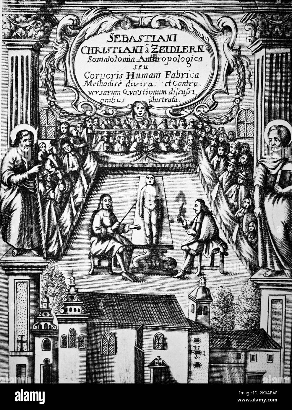 Zeidlern. Sebastiani Christiani Zeidlern. Schwarz-Weiß-Illustration Stockfoto