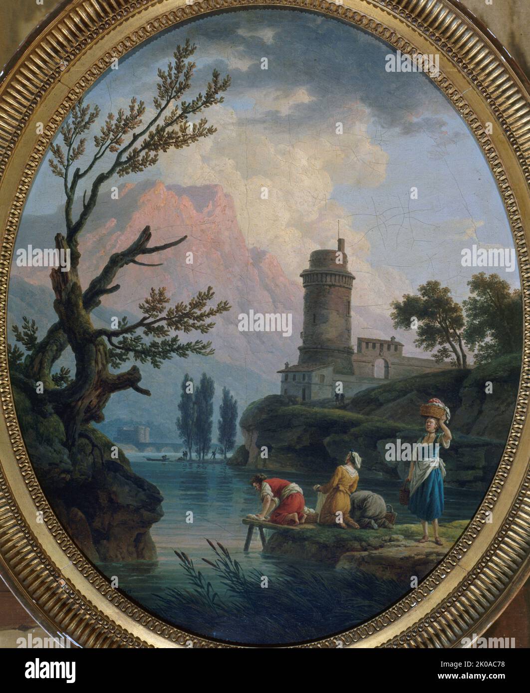 Landschaft mit Wäscherinnen, 1789. Stockfoto