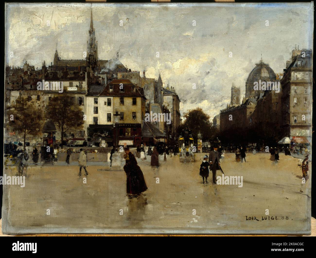 Boulevard du Palais, von der Place Saint-Michel aus gesehen, 1888. Stockfoto