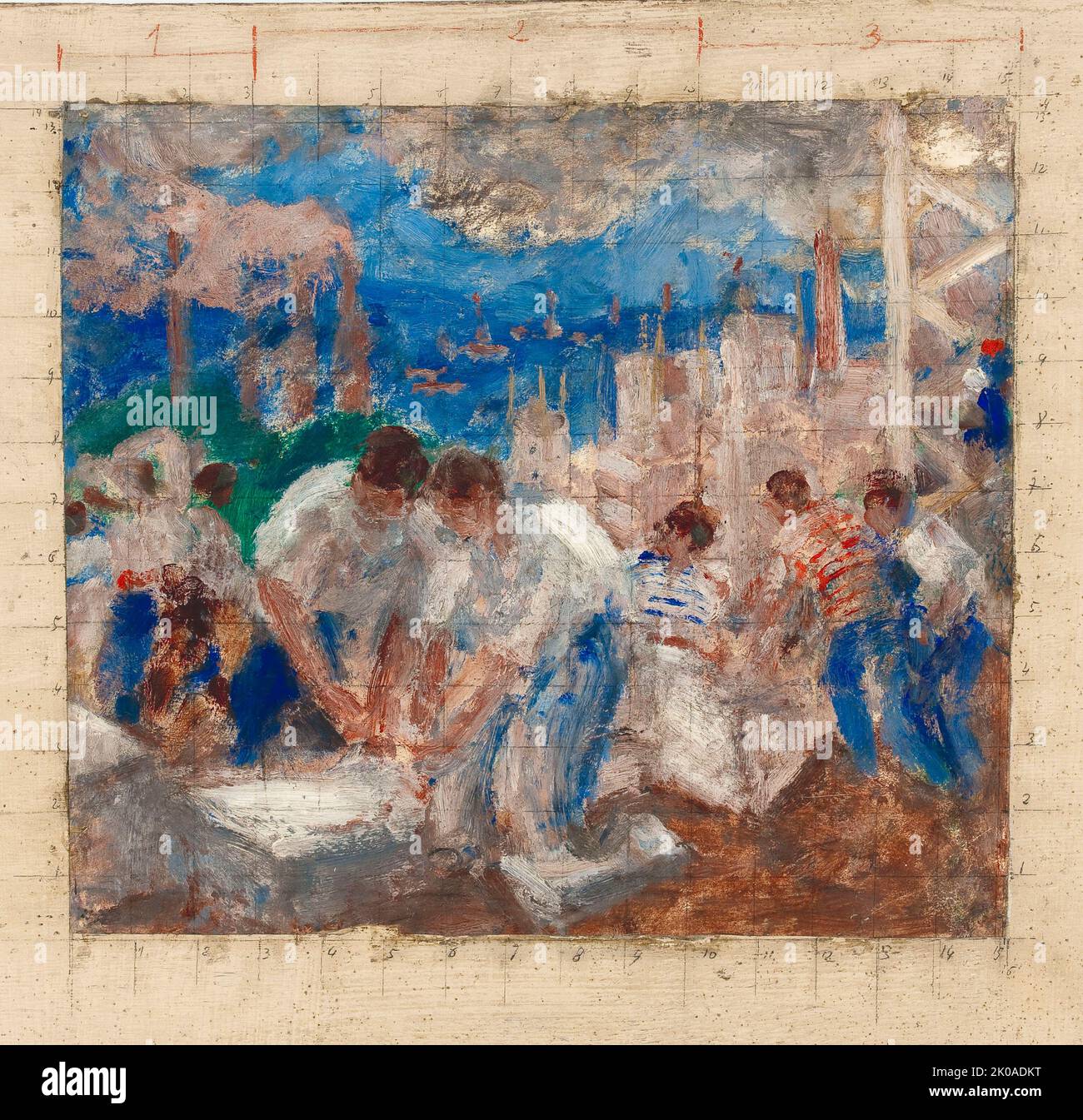 Mans' Werk: Skizze für die Schule des Jungen in der Rue Kuss, 13. Arrondissement von Paris, 1933. Stockfoto