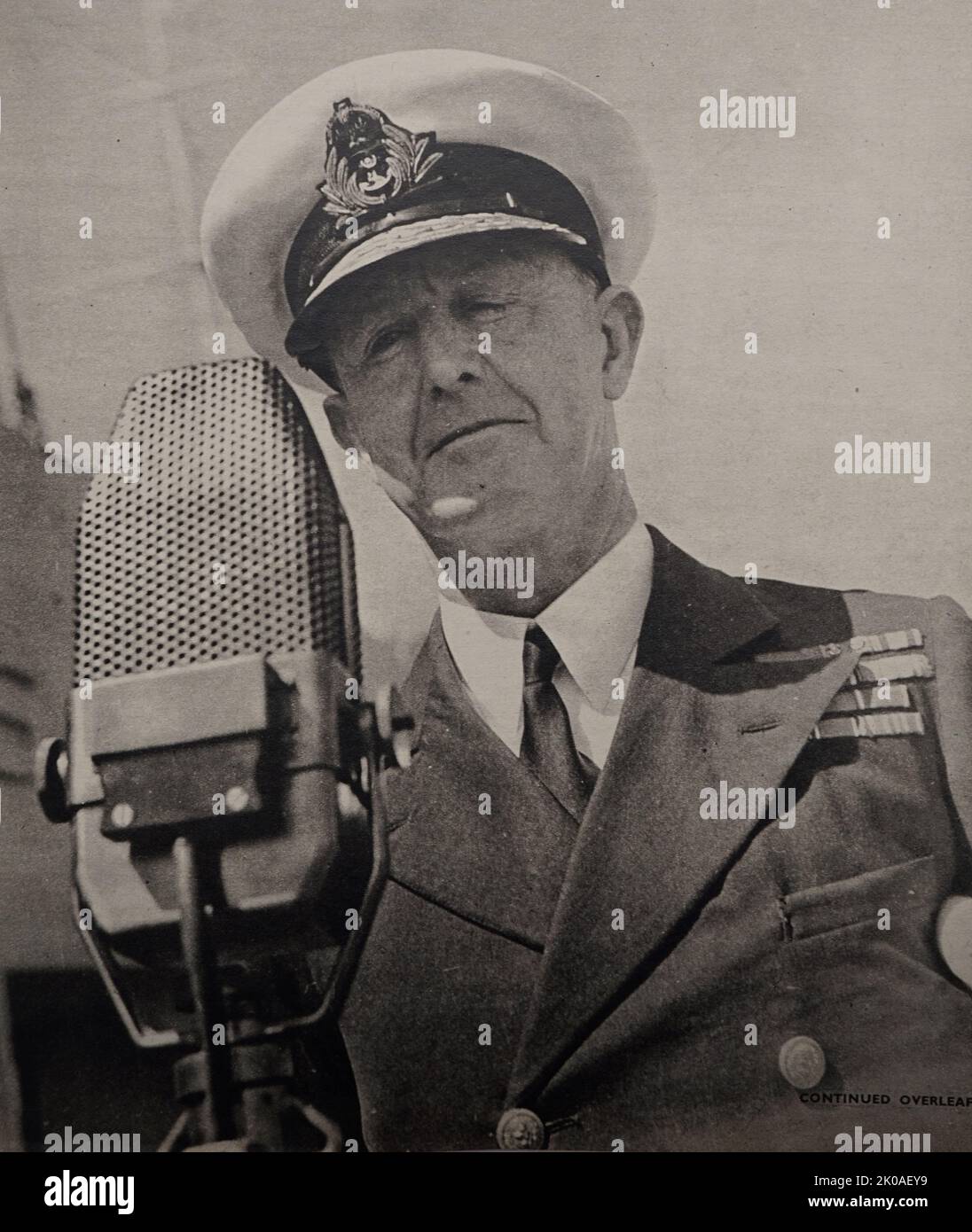 Admiral der Flotte Andrew Browne Cunningham, 1. Viscount Cunningham aus Hyndhope (7. Januar 1883 - 12. Juni 1963) war während des Zweiten Weltkriegs ein hoher Offizier der Royal Navy. Er war weithin bekannt durch seine Initialen, ABC Stockfoto