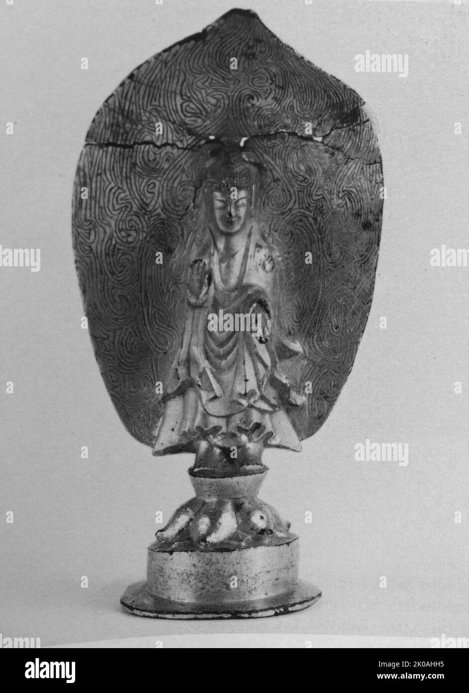 Vergoldete Bronze, buddhistische Skulptur aus der Zeit der drei Königreiche Koreas: Buddha (57 v. Chr. - 668) Stockfoto
