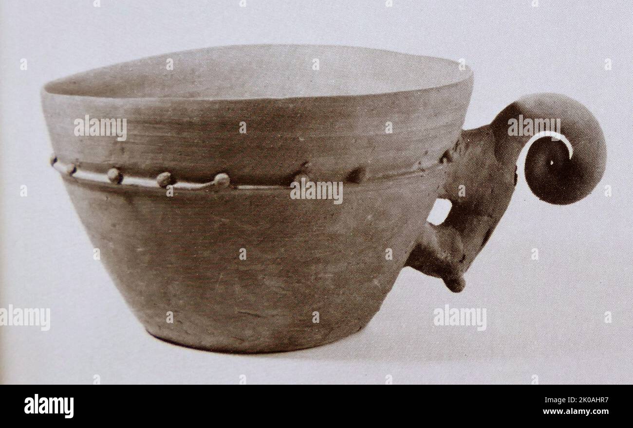 Steinzeug-Becher aus der Zeit der drei Königreiche des 6.-7.. Jahrhunderts in Korea Stockfoto