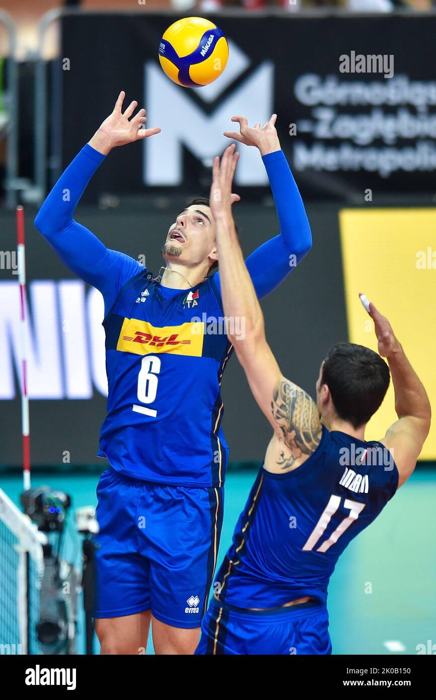 Katowice, Polen. 10. September 2022. Giannelli Simone beim Spiel der Männer-Weltmeisterschaft der FIVB 2022 zwischen Slowenien und Italien am 10. September 2022 in Katowice, Polen. (Foto by PressFocus/Sipa USA)France OUT, Poland OUT Credit: SIPA USA/Alamy Live News Stockfoto