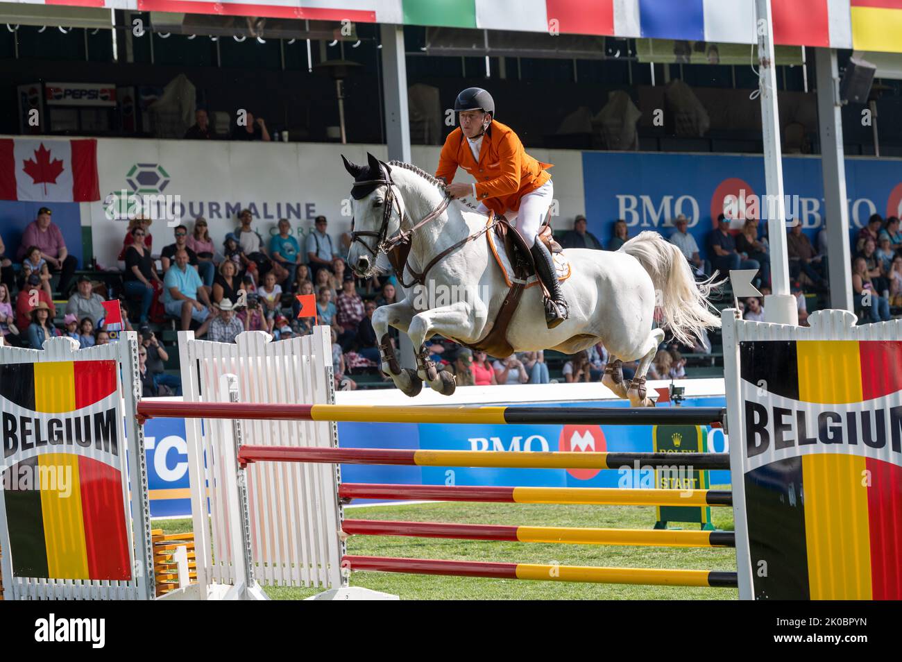 Calgary, Alberta, Kanada, 2022-09-10, Johnny Pals (NED) reitet Charley , CSIO Spruce Meadows Masters, - BMO Nations Cup; Credit Peter Llewellyn/Alamy Live News Stockfoto