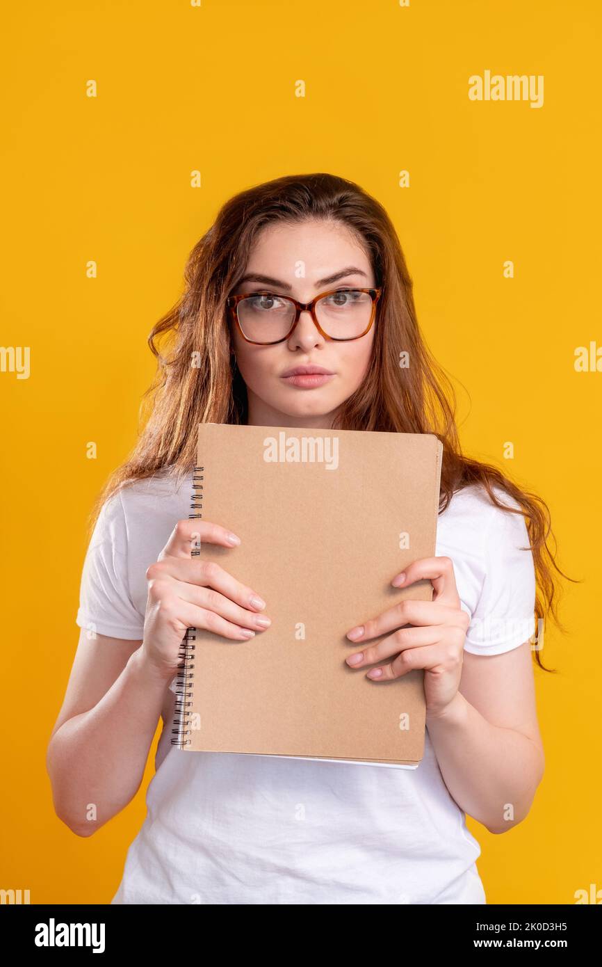 Intelligente Frau Porträt Lehrer Lebensstil überwältigt Stockfoto