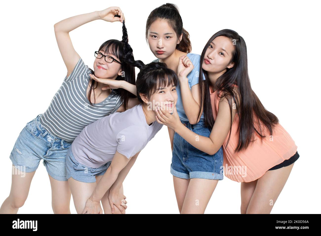 Porträt von fröhlichen chinesischen Studenten Stockfoto