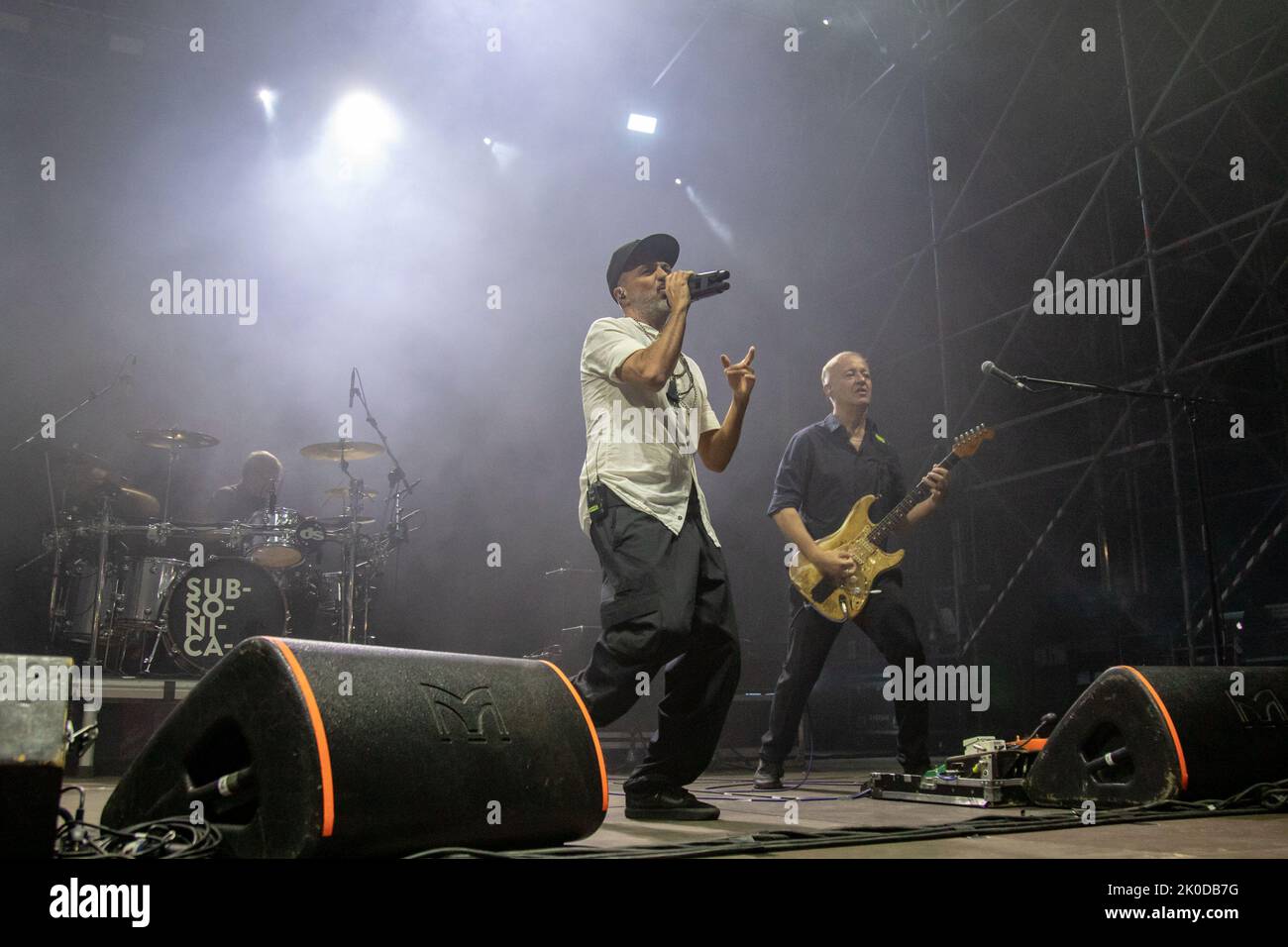 Arena sul Lago, Modena, Italien, 10. September 2022, Samuel e Max Casacci während der Subsonica - Musikkonzert Stockfoto