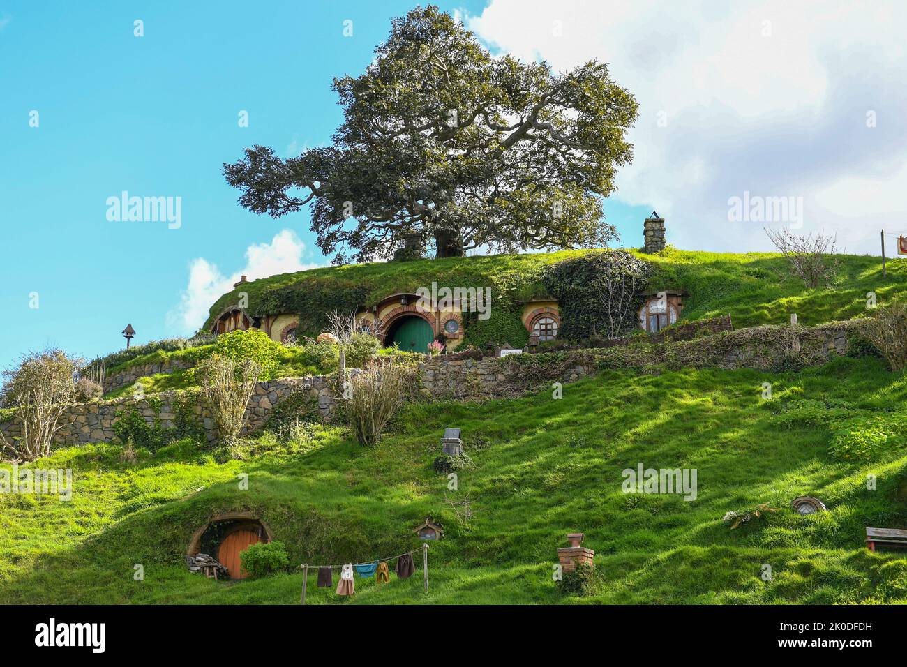 Sackende, Neuseeland, Hobbiton Stockfoto