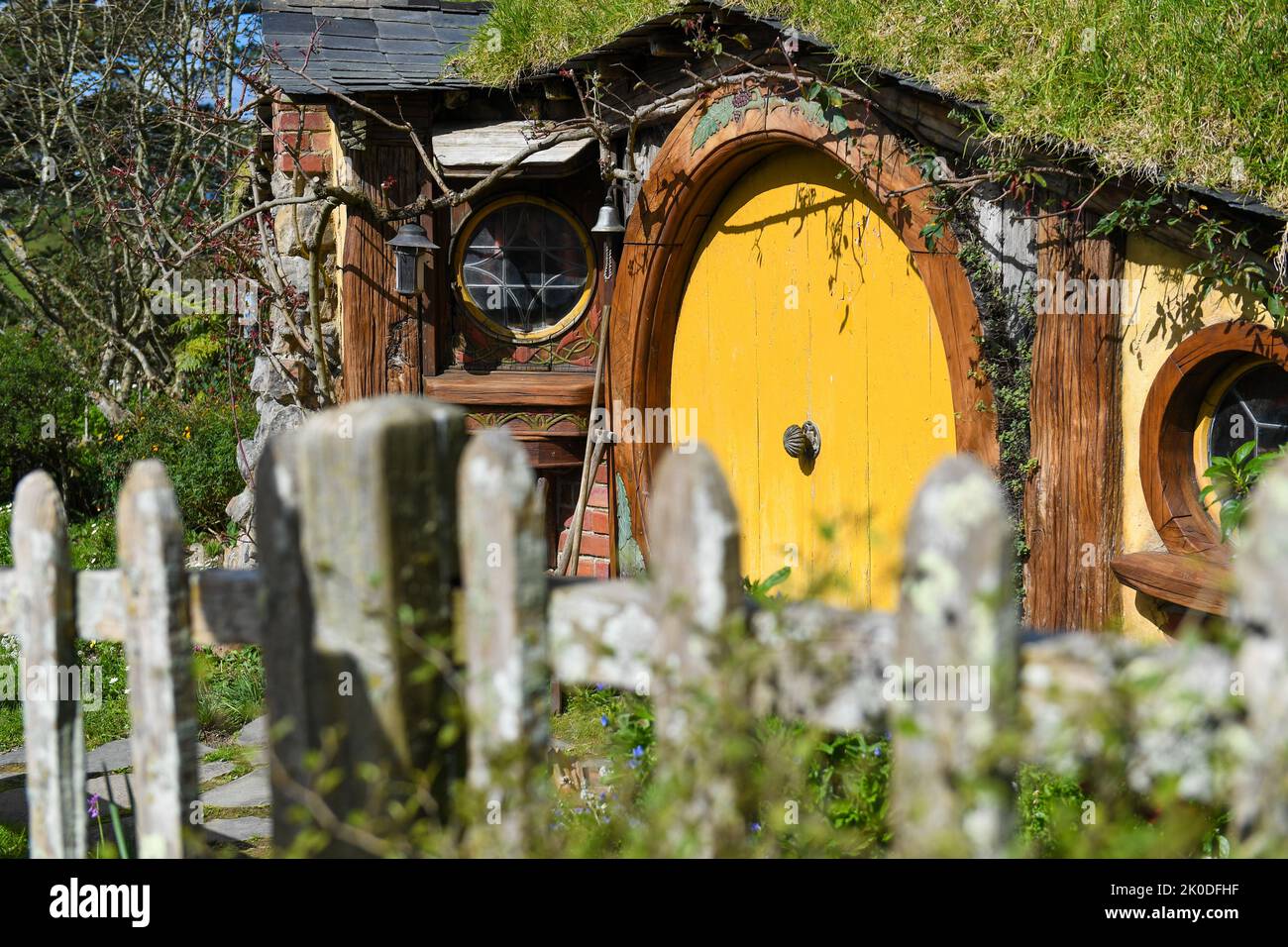 Hobbiton, Neuseeland, Matamata, Herr der Ringe/der Hobbit-Filmset Stockfoto