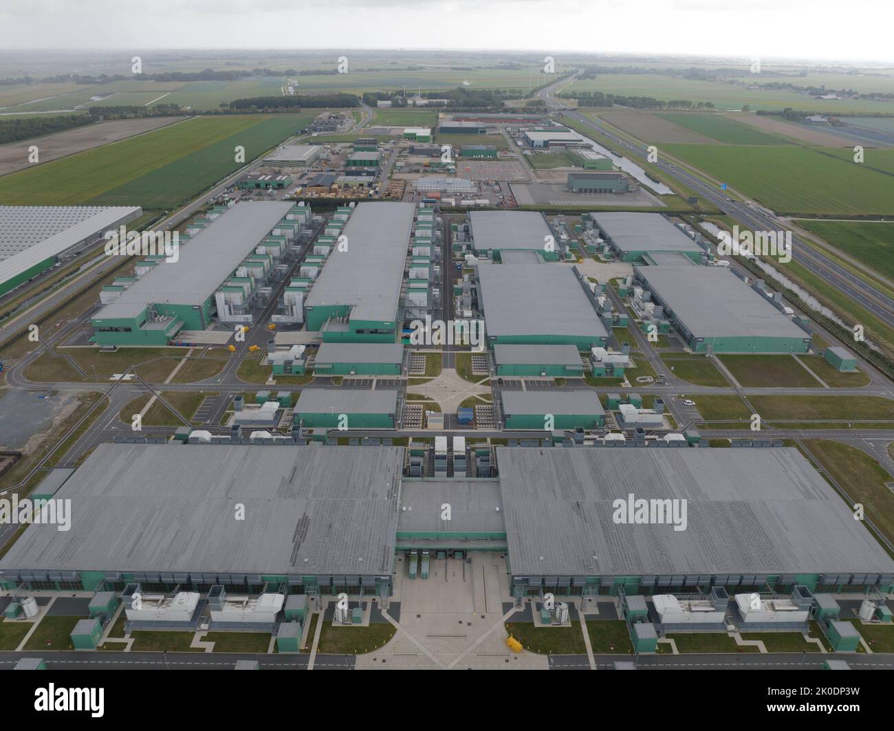 Middenmeer , 29.. August 2022, Niederlande. Rechenzentrum von Microsoft AMS06 in Hollands Kroon. IT-Ausstattung Stockfoto