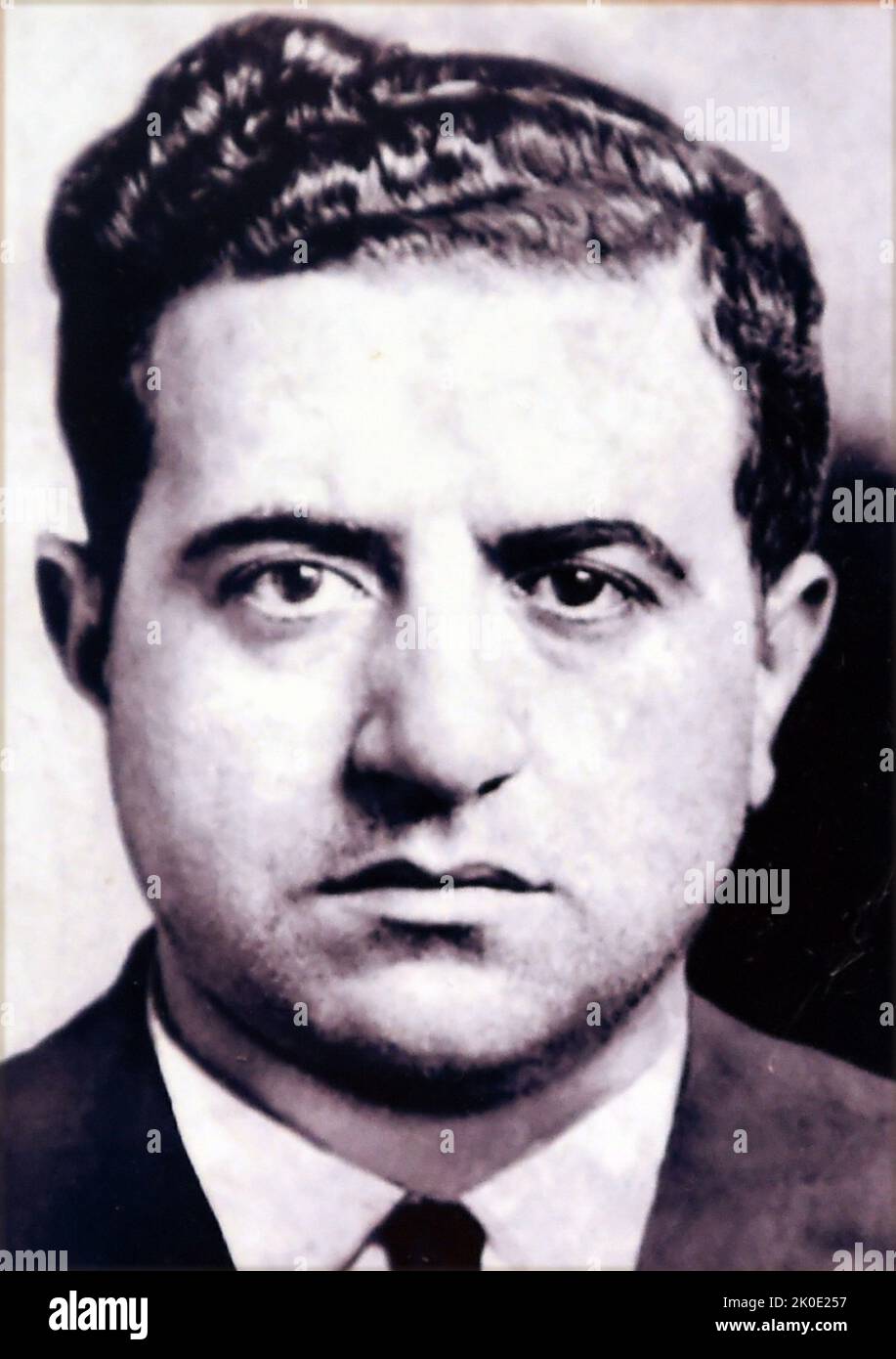 Umberto 'Albert' Anastasia (1902 - 1957), italienisch-amerikanischer Gangster, Hitman und Kriminalchef. Einer der Gründer der modernen amerikanischen Mafia und Mitbegründer und später Chef der Organisation Murder, Inc. Anastasia wurde am 25. Oktober 1957 auf Befehl von Vito Genovese und Carlo Gambino ermordet. Stockfoto