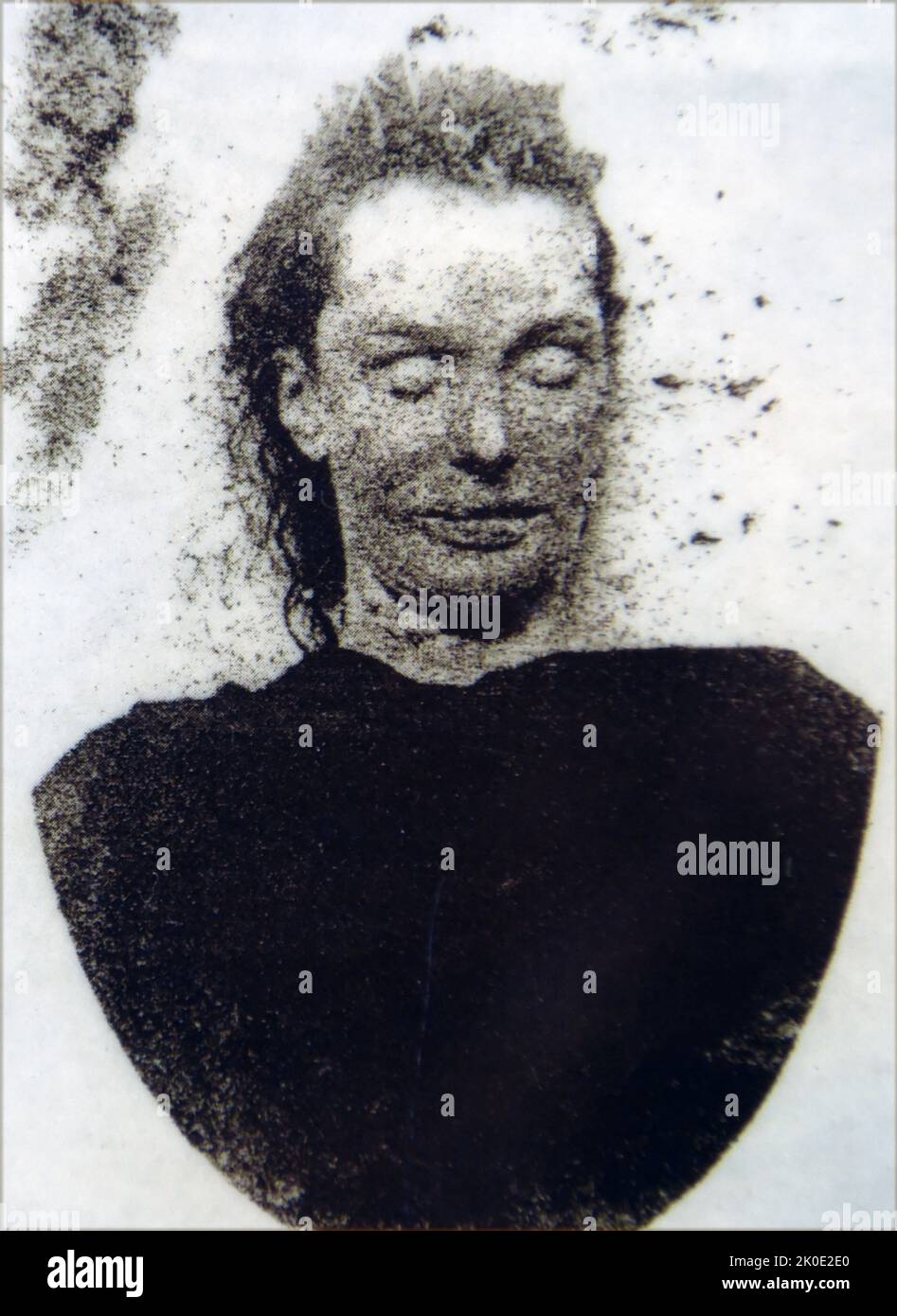 Mary Jane Kelly (1863-1888), die weithin als fünftes und endgültiges Opfer von Jack the Ripper gilt, der vermutlich von Ende August bis Anfang November 1888 mindestens fünf Frauen in den Londoner Stadtteilen Whitechapel und Spitalfields getötet und verstümmelt haben soll. Stockfoto