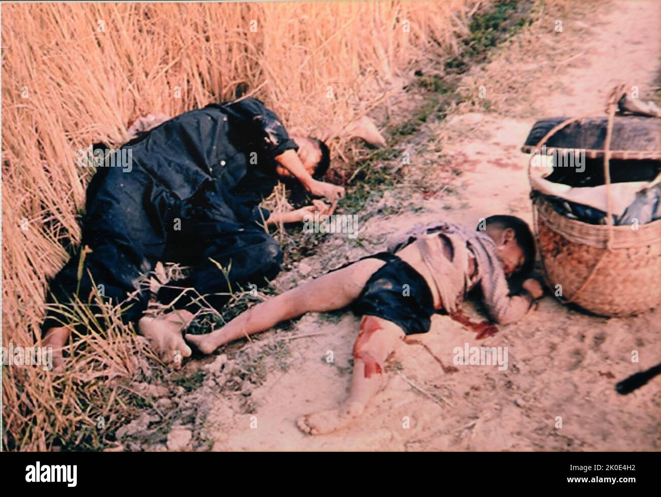 Das Massaker von My Lai war der Massenmord an unbewaffneten südvietnamesischen Zivilisten durch US-Truppen im Bezirk Son Tinh, Südvietnam, am 16. März 1968 während des Vietnamkrieges. Zwischen 347 und 504 unbewaffnete Menschen wurden von Soldaten der US-Armee getötet. Stockfoto