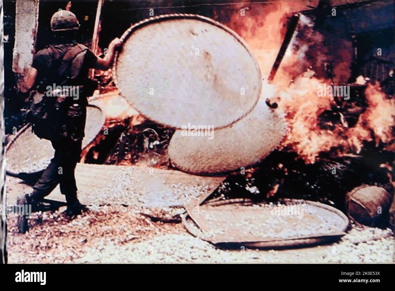 US-Armee, die während des Vietnamkrieges um 1968 in Vietnam gegen den Vietcong operiert. Stockfoto