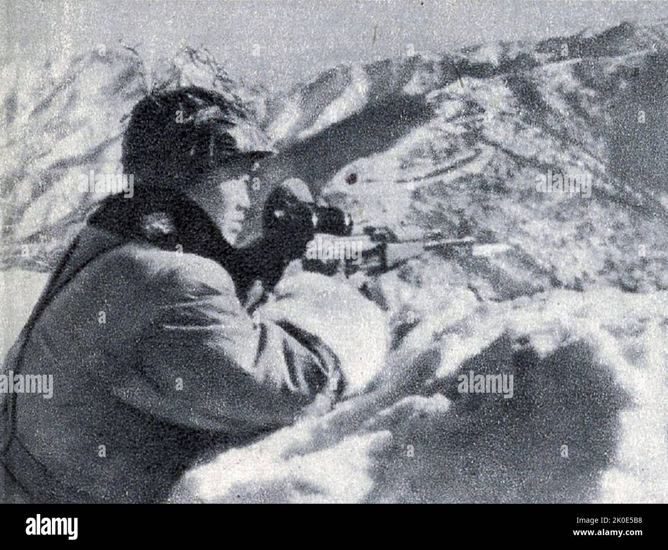 Propagandafoto des nordkoreanischen Militärs, das sich darauf vorbereitet, den Staat gegen Invasion oder Angriff zu verteidigen. 1963. Stockfoto