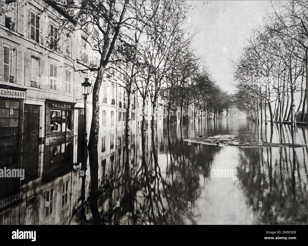 Les Inondations a Paris en 1910 Quai Debilly (die Überschwemmungen in
