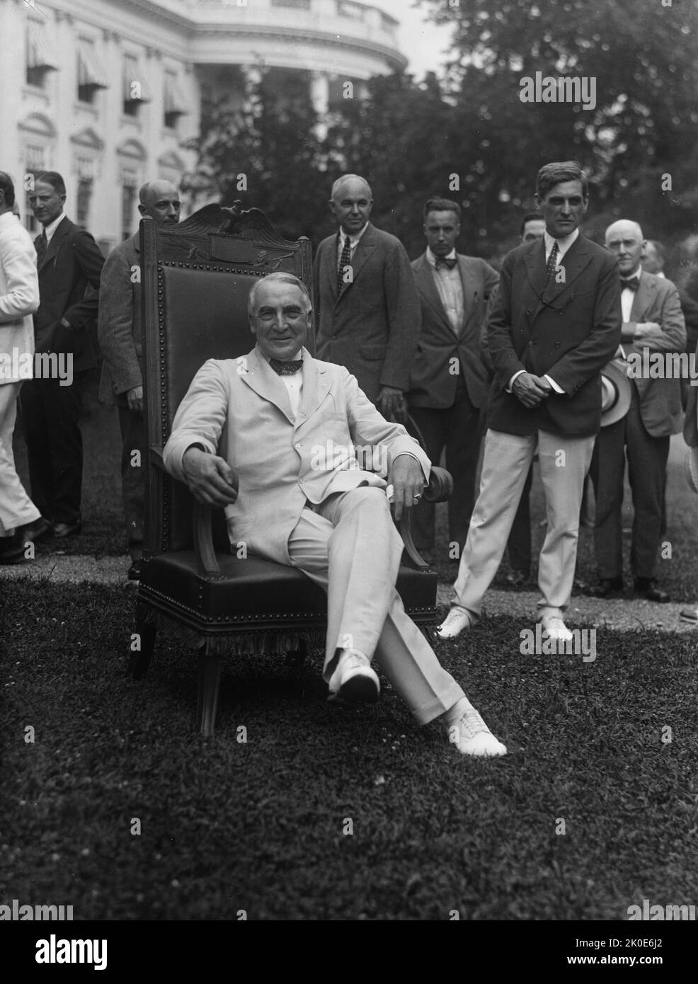 Warren Gamaliel Harding (2. November 1865 - 2. August 1923) war der Präsident der Vereinigten Staaten von 29. und diente von 1921 bis zu seinem Tod im Jahr 1923. Ein Mitglied der Republikanischen Partei. Stockfoto