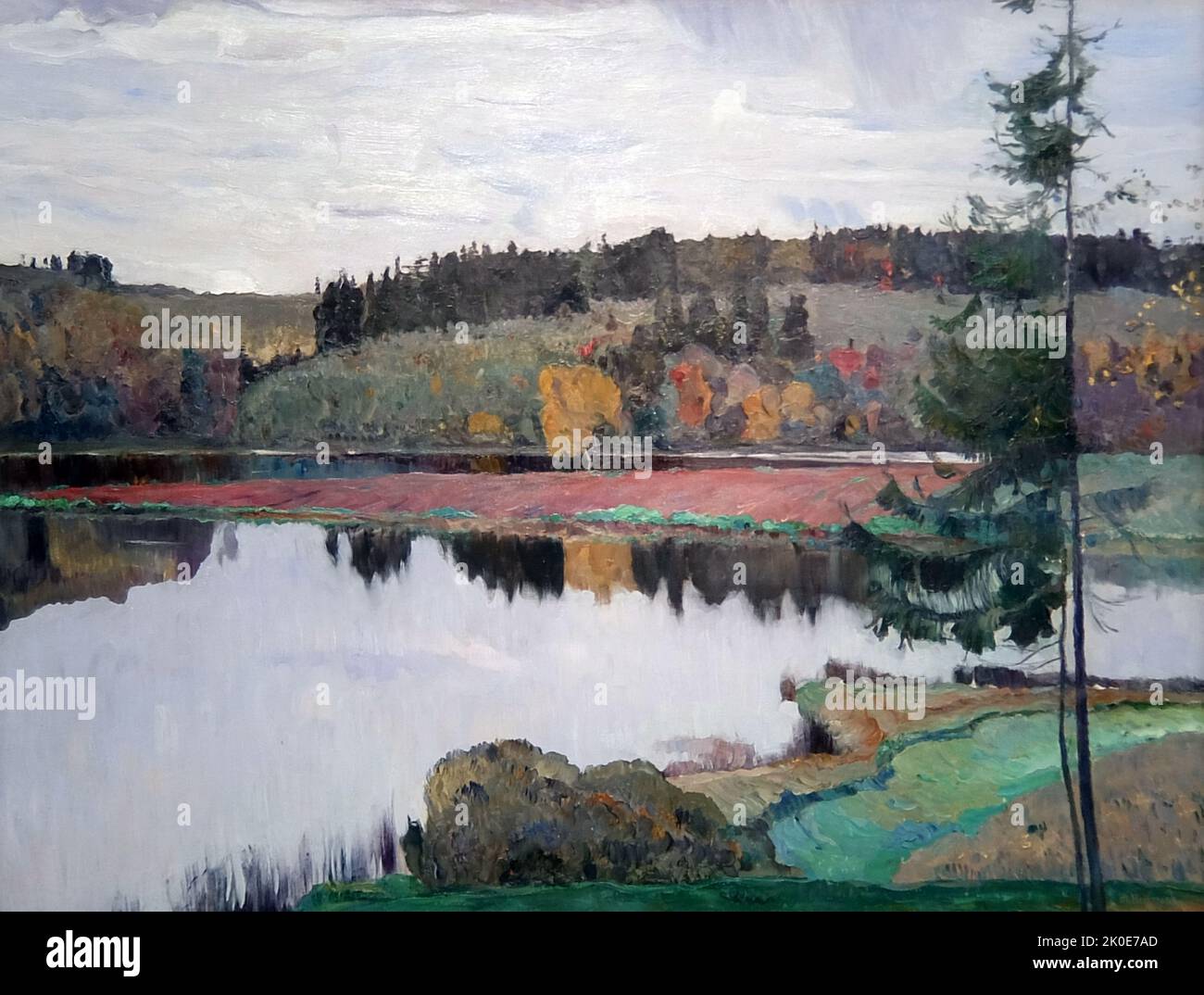Autumn Landscape, 1906 von Michail Nesterov (1862 - 1942), einem russischen Maler. Er war einer der ersten Vertreter der symbolistischen Kunst in Russland. Stockfoto