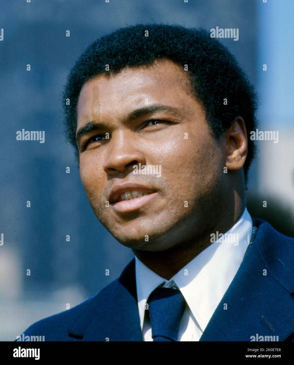 Muhammad Ali (Cassius Marcellus Clay), 1942 - 2016. Amerikanischer Boxer, Aktivist, Entertainer, Dichter und Philanthropin. Er wird als der Größte bezeichnet und gilt weithin als einer der bedeutendsten und gefeierten Persönlichkeiten des 20.. Jahrhunderts. Stockfoto