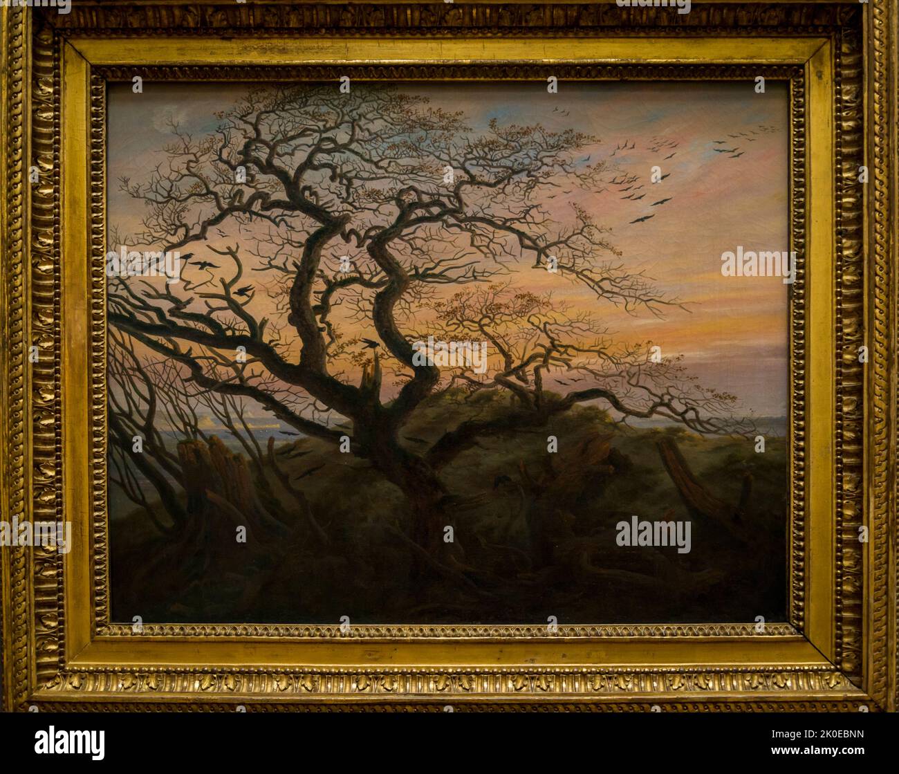 Caspar David Friedrich, Gemälde 'Baum mit Krähen', deutsche Romantik, 19.. Jahrhundert, Louvre Museum, das meistbesuchte Museum der Welt, und ein historisches Stockfoto
